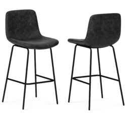 Jolie - Bar Stool (Set of 2) - Distressed Charcoal Gray