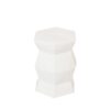 Contemporary Ceramic Drum Stool Indoor / Outdoor Side Table Glazed Accent Garden Stool - White - Image 13
