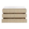 Fluted 6 Drawers Dresser, Double Dresser Chest Of Drawers, Modern Chest Of Drawers With LED, Drawer Organizer For Bedroom, Living Room, Hallway - Natural - Image 16