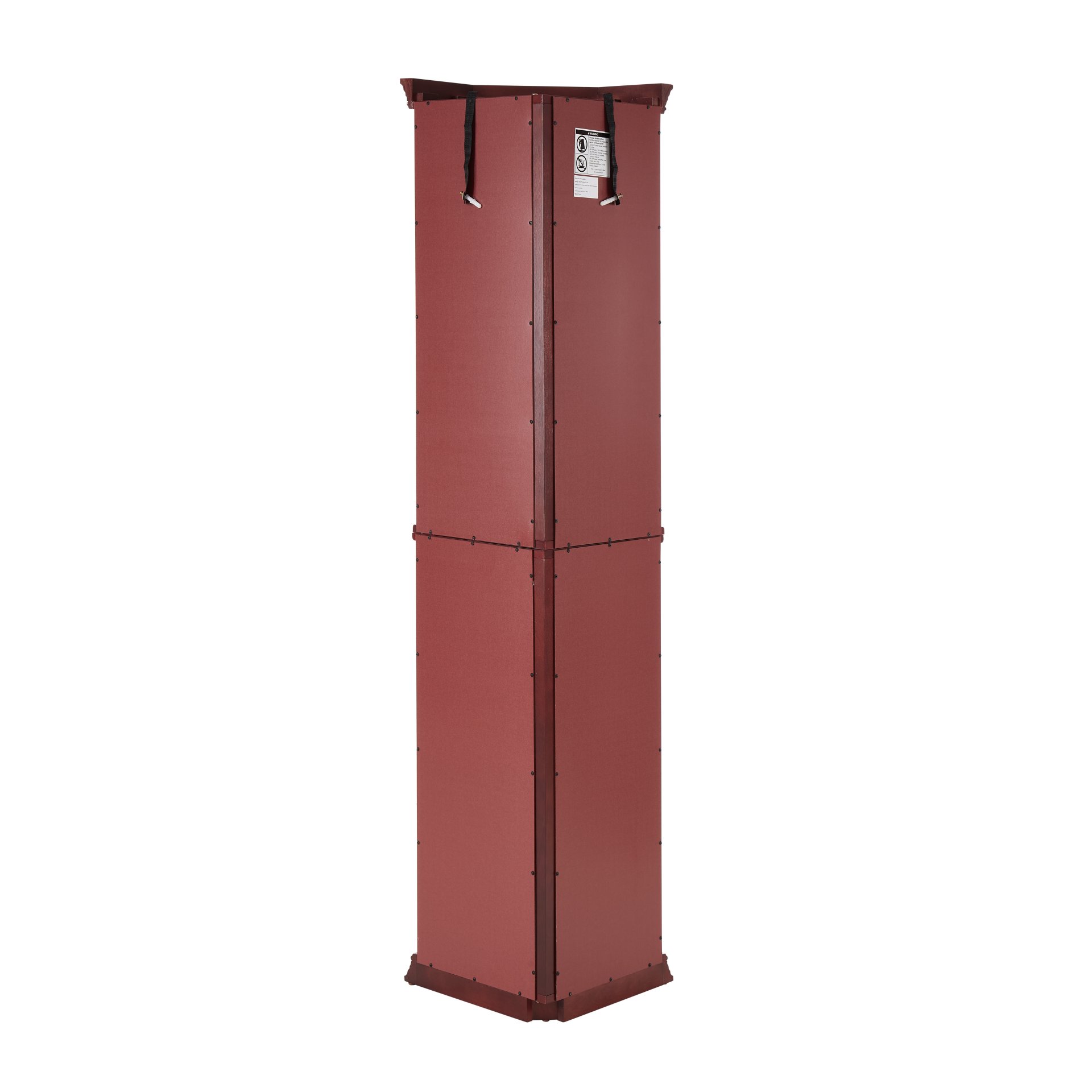 Corner Curio Cabinet With Lights, Adjustable Tempered Glass Shelves, Mirrored Back, Display Cabinet (E26 Light Bulb Not Included) - Cherry - Image 9