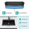Kitchen Sink Granite Composite Drop In Sink With Durable Material - Black - Image 7