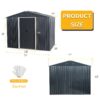 Outdoor Metal Storage Shed With Floor Base - Black - Image 7