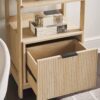 Transitional Narrow Bookshelf With Drawer On Bottom - Oak - Image 8