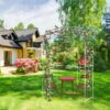 Metal Garden Arch Iron Garden Arbors Gazebo Dia High Birdcage Shape Pergola Pavilion For Wedding Ceremony - Cream White - Image 10