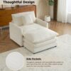Modern Sofa Modular Sofa Couch Upholstered Corduroy, L - Shape Sectional Sofa With Side Storage Pockets For Living Room - Beige - Image 7