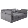Sectional Sofa Modular Sofa U - Shaped Sofa Couch Sofa Bed L - Shaped Sofa With A Movable Ottoman And Two USB Ports For Living Room - Gray - Image 12