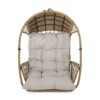 Malia - Outdoor / Indoor Wicker Hanging Chair With Cushion - Brown / Beige - Image 4