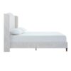 Hannah - King Upholstered Wingback Bed Size, Tall Headboard Upholstered King Bed, Premium Textured Canvas Chenille Look, Minimalist Designs, No Box Spring Needed - Ivory - Image 12