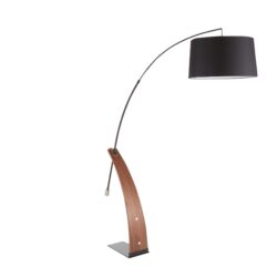 Robyn - Mid-Century Modern Floor Lamp - Walnut / Black