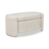 Fuji - Oval Storage Bench, Upholstered - Ivory White - Image 2