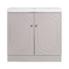 Contemporary Freestanding Bathroom Vanity With White Resin Sink & Soft Close Cabinet Doors - Khaki - Image 9