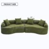 4 Seater Sofa With Chenille Fabric, 30D, 60 Hardness Full Sponge, 4 Pillow For Living Room, Home Furniture Sleeper Sectional Sofa For Apartment - Green - Image 3