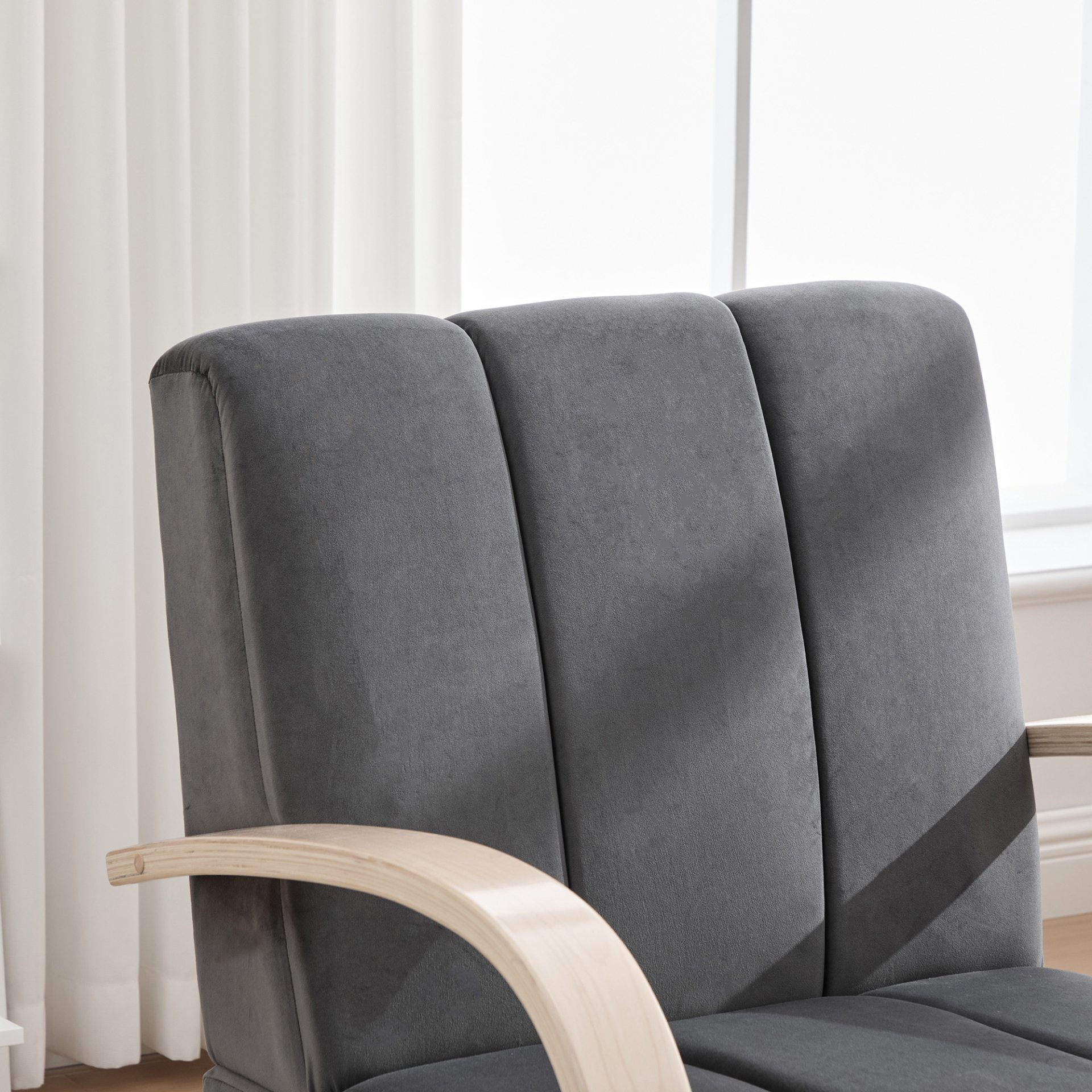 360° Swivel Accent Chair With Armrests - Charcoal - Image 9