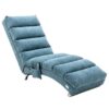 Ergonomic Linen Massage Chaise Lounge With Remote Control, 5 Modes - Blue - Image 15