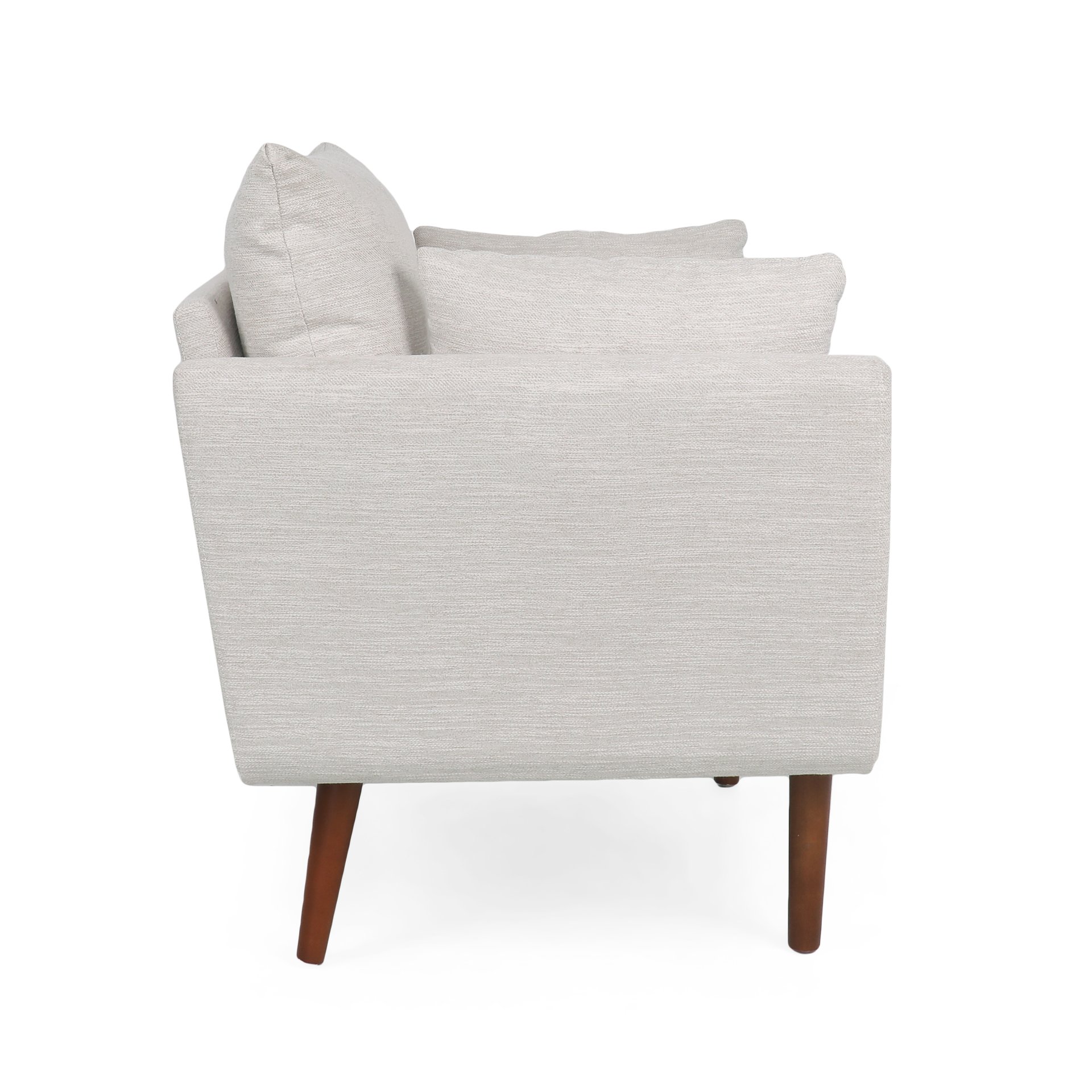 Luminate - Upholstered Fabric Club Chair With Tapered Legs And 2 Accent Pillows - Beige - Image 6