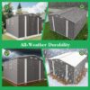 Large Metal Garden Shed With Double Door And Windows Waterproof Tool Shed - Gray - Image 5