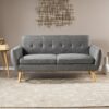 Mid Century Modern Loveseat Sofa With Button Tufted Backrest - Dark Gray - Image 6