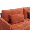 Mid Century Modern Chenille Fabric Loveseat Sofa With Wood Feet, 2 Seat Upholstered Couch - Orange - Image 15