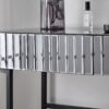 Mirrored Makeup Vanity Table With Stainless Steel Base, Mirrored Console Dressing Table With 2 Drawers, Versatile Desk For Bedroom And Office - Gray - Image 9