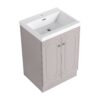 Modern Style Freestanding Bathroom Vanity With White Resin Sink & Soft Close Cabinet Doors - Khaki - Image 10