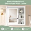 Bathroom Medicine Cabinet With Mirror, Wall Mounted Mirror Cabinet With Storage Organizer, Over The Toilet Storage White Storage Cabinet For Bathroom - White - Image 5