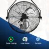 Industrial Wall Mount Fan 3 Speed Indoor / Outdoor Commercial Ventilation Metal High Velocity Fan - Black - Image 8