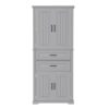 Elegant Storage Cabinet With Multi Functional Space, 2 Drawers With Slide Rails, Adjustable Shelf - Gray - Image 10