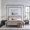 Modern Canopy Queen Bed Frame - Smoked Oak - Image 5