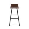 Outdoor Bar Stool With Low Backrests And Wood Seats (Set of 2) - Dark Brown / Black - Image 5