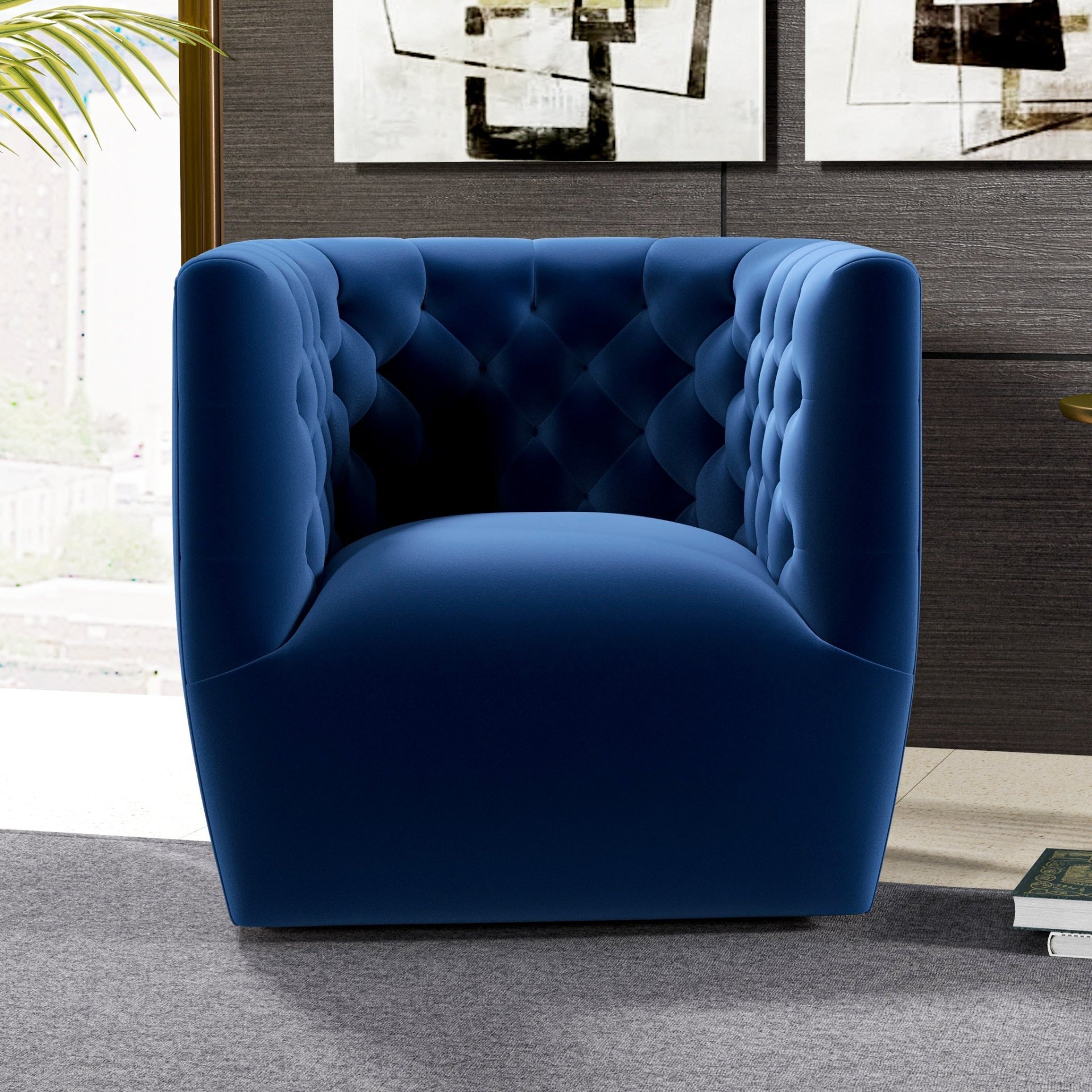 Delaney - Swivel Chair - Dark Blue - Image 12