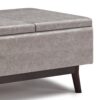 Owen - Tray Top Small Coffee Table Storage Ottoman - Distressed Gray - Image 6