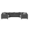 Modular Sectional Reversible U Shaped Couch Set, Free Combination Minimalist Style, Oversized 8 Seat Convertible Sofa - Gray - Image 2
