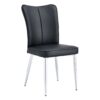 Modern Minimalist Dining Chairs With Curved Backrest And Seat Cushions Electroplated Metal Legs (Set of 4) - Black - Image 10