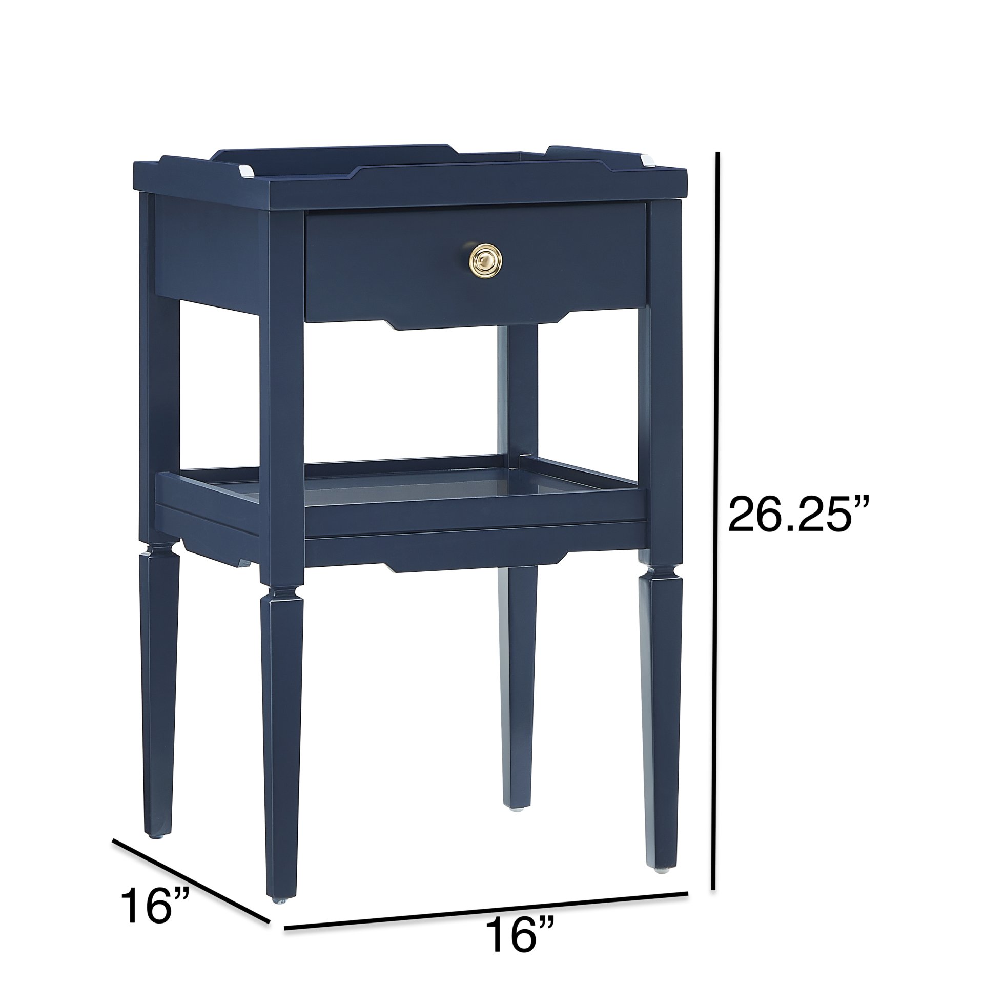 Foley - 1 Drawer Nightstand With Pull - Dark Blue - Image 3