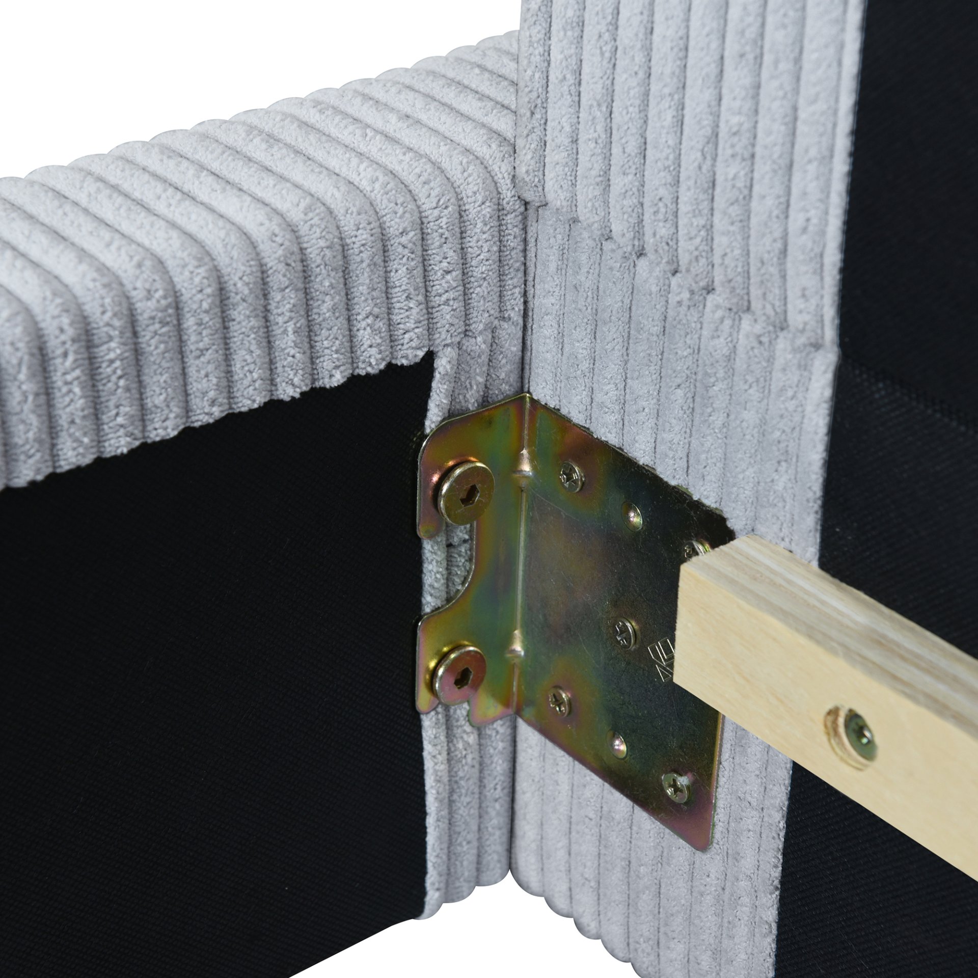 Twin Size L Shaped Upholstered Daybed - Gray - Image 11