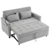 Loveseat Sofa Pull Out Sofa Bed Sleeper Sofa With A Reversible Backrest Cushion, Side Pockets, 2 USB Ports And A Phone Holder For Living Room - Gray - Image 19