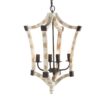 4 Light Chandelier, Hanging Light Fixture With Adjustable Chain For Kitchen, Bulb Not Included - Cream - Image 2