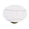 59.05" Modern Artificial Stone Round Panel Metal Iron Base Dining Table, Can Accommodate 8 People, (Not Including Chairs) - White / Black - Image 6
