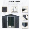 Outdoor Metal Storage Shed With Floor Base - Black - Image 3