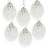 Christmas Ball Ornaments, Glass Decorative Hanging Ball Christmas Tree Ornaments, For Holiday Party Decorations (Set of 6) - White - Image 2
