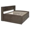 Full Size Daybed With 2 Bedside Cabinets, Upper Shelves And 4 Drawers - Antique Brown - Image 21