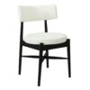 Mid Century Modern Dining Chairs With Unique Open Back And Upholstered Curved Backrest - Black / Beige - Image 11