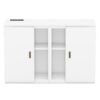 Full Size Murphy Bed With Shelves, Cabinets And USB Ports - White - Image 3