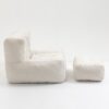 Fluffy Bean Bag Chair, Comfortable Bean Bag For Adults And Children, Super Soft Lazy Sofa Chair With Memory Foam And Ottoman, Indoor Modern Focus Bean Bag Chair For Living Room, Bedroom, Apartment - White - Image 16