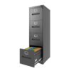Premium 4 Drawer File Cabinet With Lock Metal Vertical File Cabinet For Office Or Home In Steel, A4 Legal / Letter Size - Brushed Nickel - Image 4
