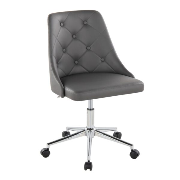 Marche - Contemporary Swivel Task Chair With Casters - Chrome / Gray