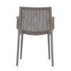 4 Piece Stackable Single Chairs With Vertical Stripe Design For All Weather - Warm Gray - Image 5