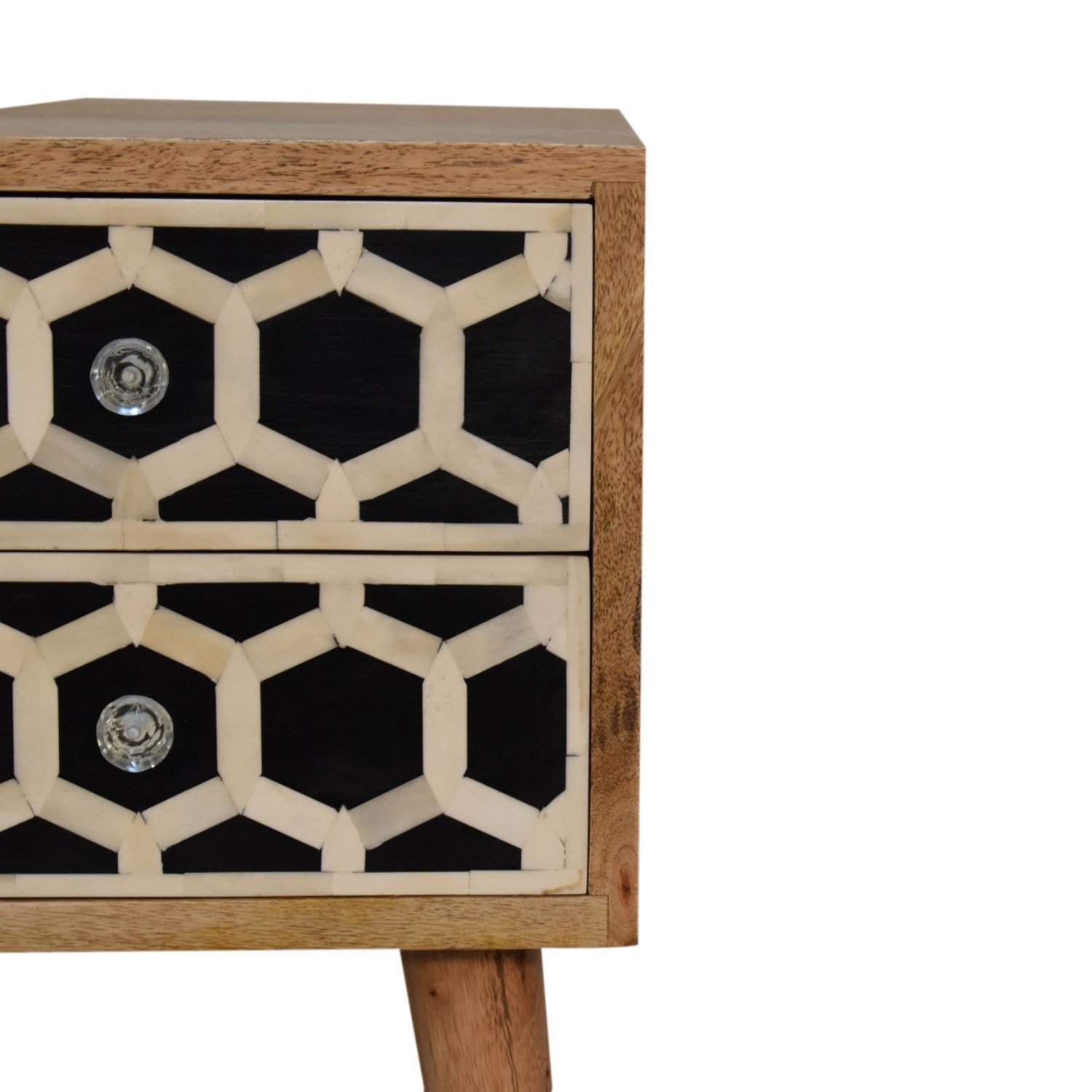 Inlay - Bone 2 Drawer Bedside Table - Light Brown - Image 13