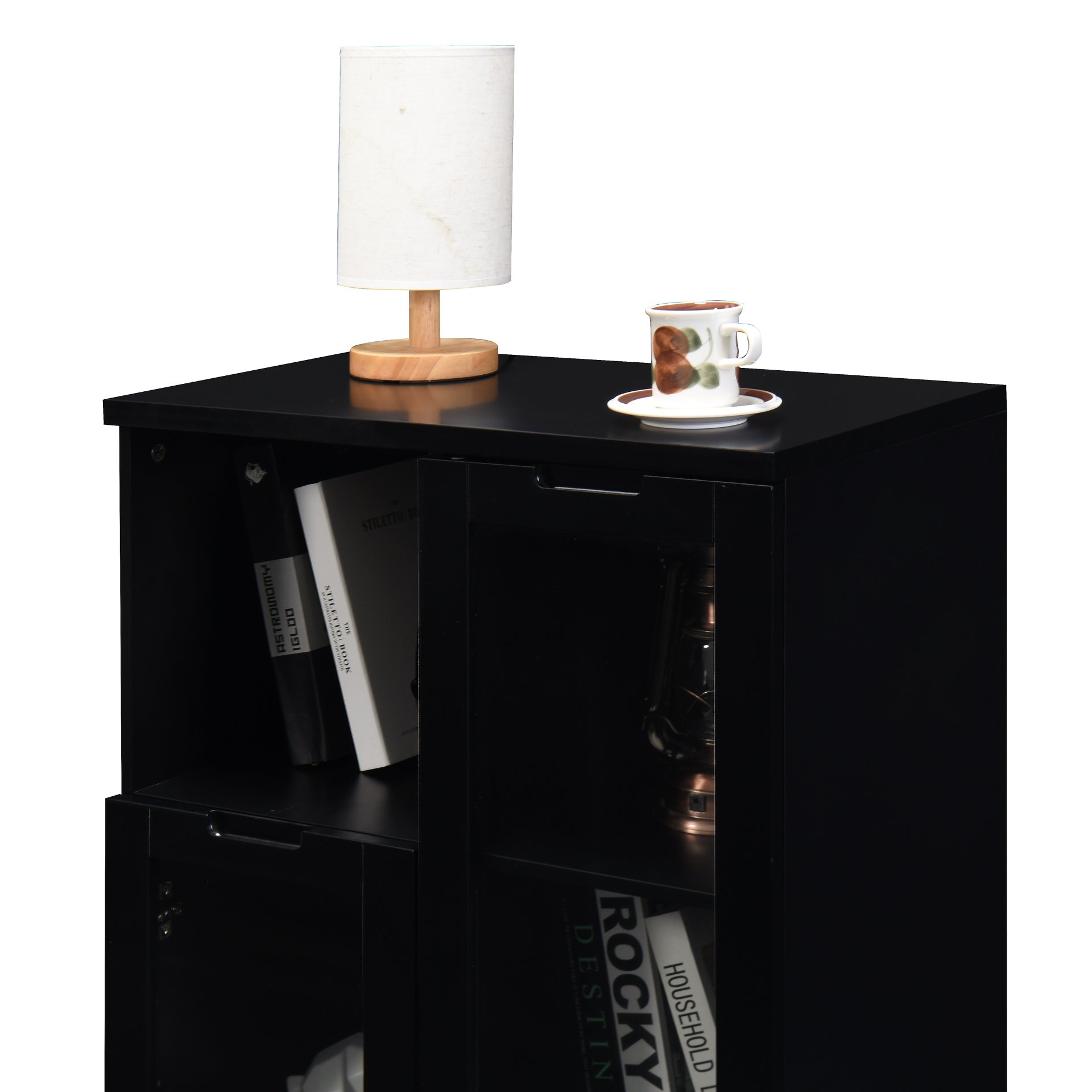 Modern Painted Cabinet With Glass Doors And Drawer - Black - Image 17