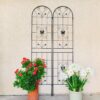 2 Pack Garden Metal Trellis Rustproof Trellis For Climbing Plants Outdoor Flower Support - Black - Image 3